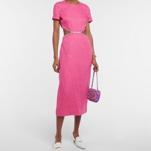 Staud Pink Linen Dress